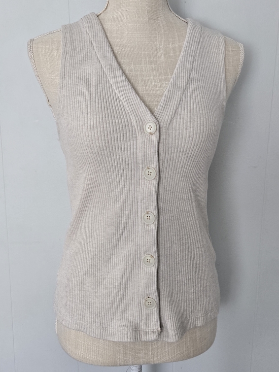 Madewell Jackets & Blazers - Madewell Ribbed Sleeveless Knit Tank - Light Beige